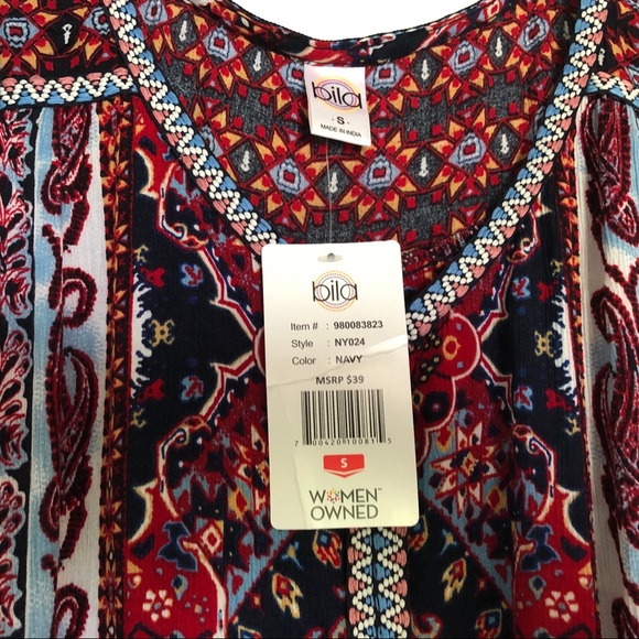 Bila Boho Floral Pattern Sleeveless Top NWT - Picture 4 of 5